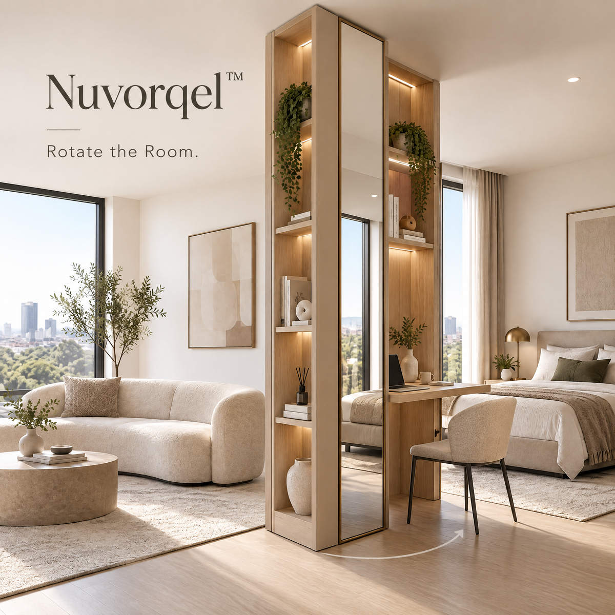 Nuvorqel™ PivotWall Space Divider